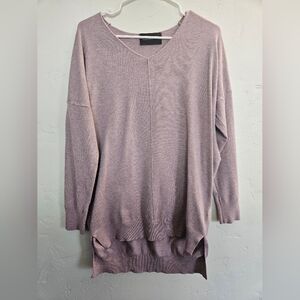 Alexander And David Lavender V-Neck Oversized Sweater